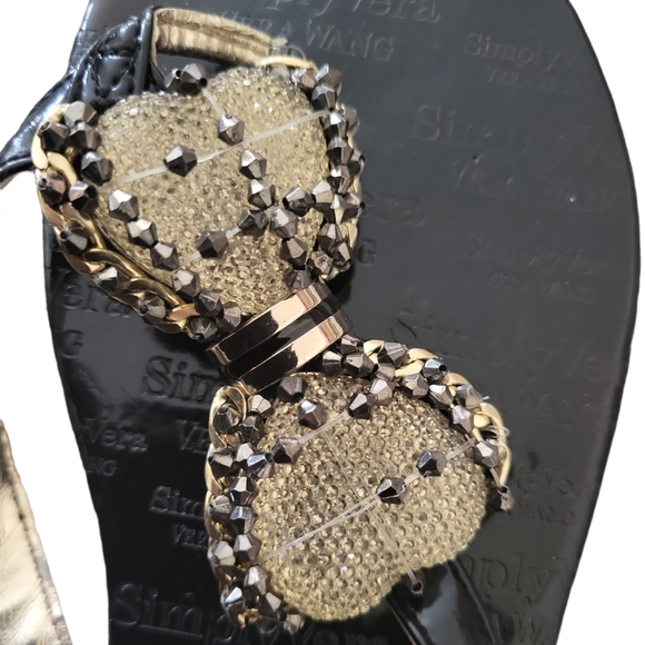 * SOLD* Simply Vera Wang women's beaded butterfly knots slippers, 7-8, black - Picture 7 of 9